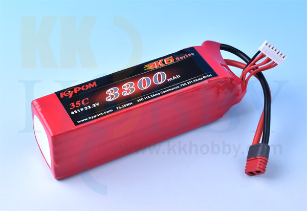 KK HOBBY】 バランス充電端子付 リポバッテリー KYPOM K6 22.2V 3300mA