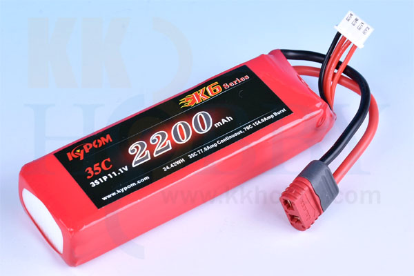 Kypom K6 11.1V 850mAh 35C70C リポ バッテリー★ホビーショップ青空